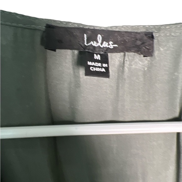 Lulus Satin Silky olive green Romper​​​​​​​​​​​​​​​​​​​​​​​​​​​​ - Picture 7 of 8